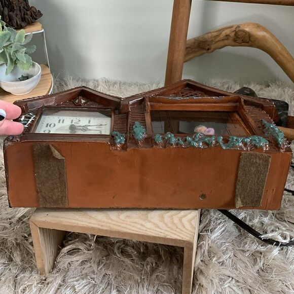 Vtg 1946 Haddon Original Home Sweet Home Clock Animated Rocking Grandma W/Light - Picture 8 of 17